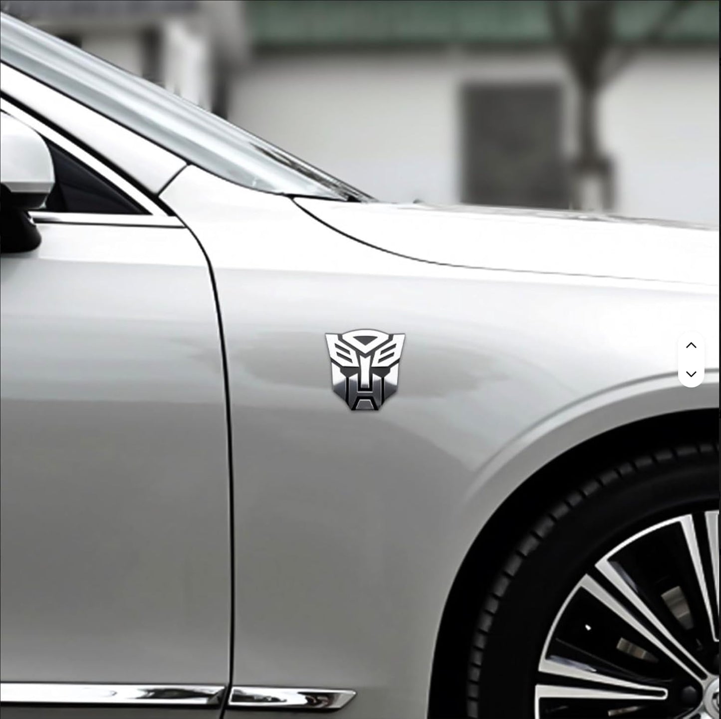 AUTOGEM Transforming Auto Bot Fender Emblem 3 Inch Chrome Finish Pair