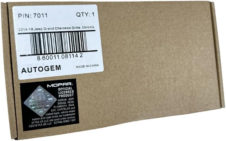 AUTOGEM 2014-2018 Jeep Grand Cherokee Front Grille Emblem - Chrome Letter Badge Replacement