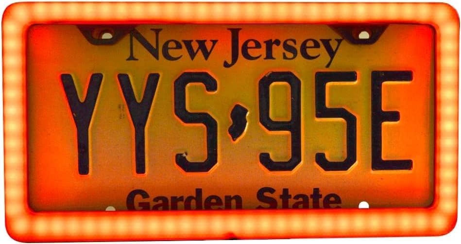 AUTOGEM Universal LED License Plate Frame 4 Function Running Brake Turn Light Black