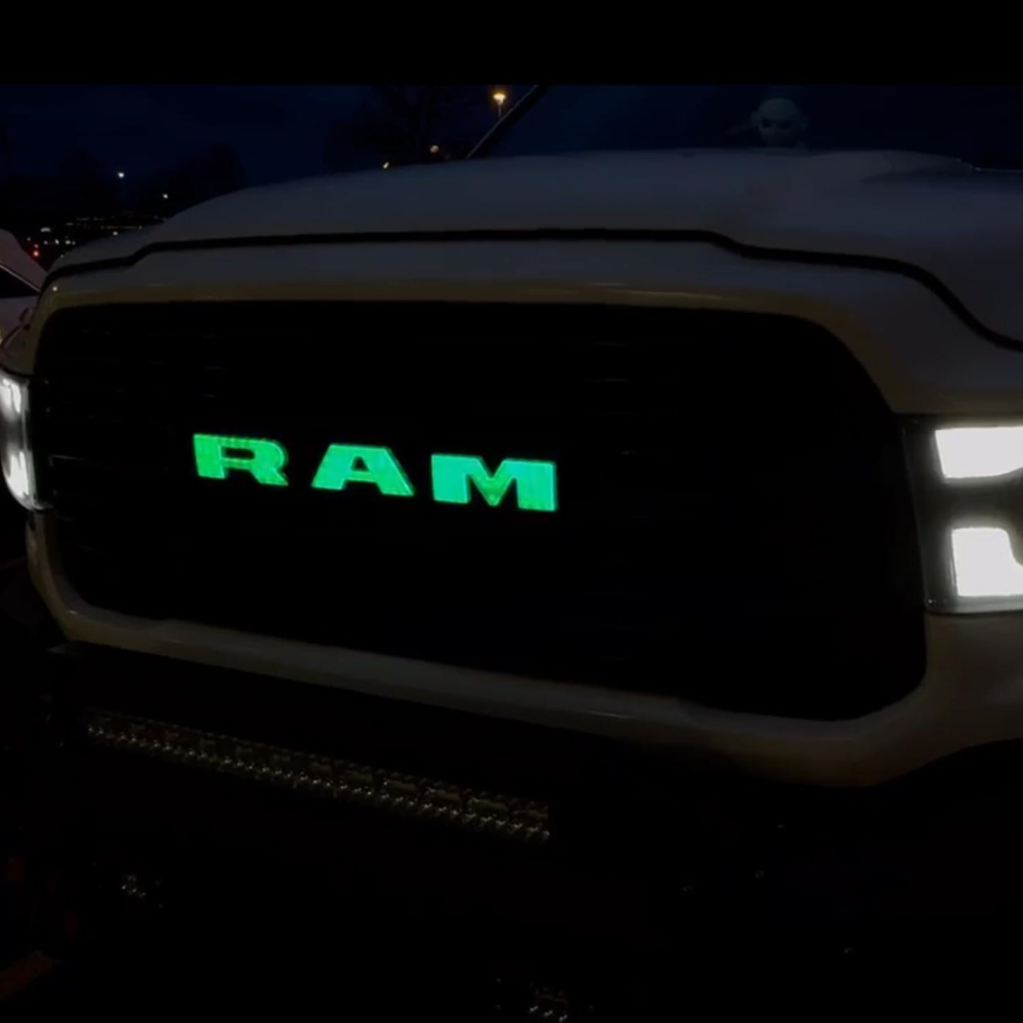 AUTOGEM 2019-2023 RAM 1500 RGB LED Lighted Grille Emblem - Black Finish