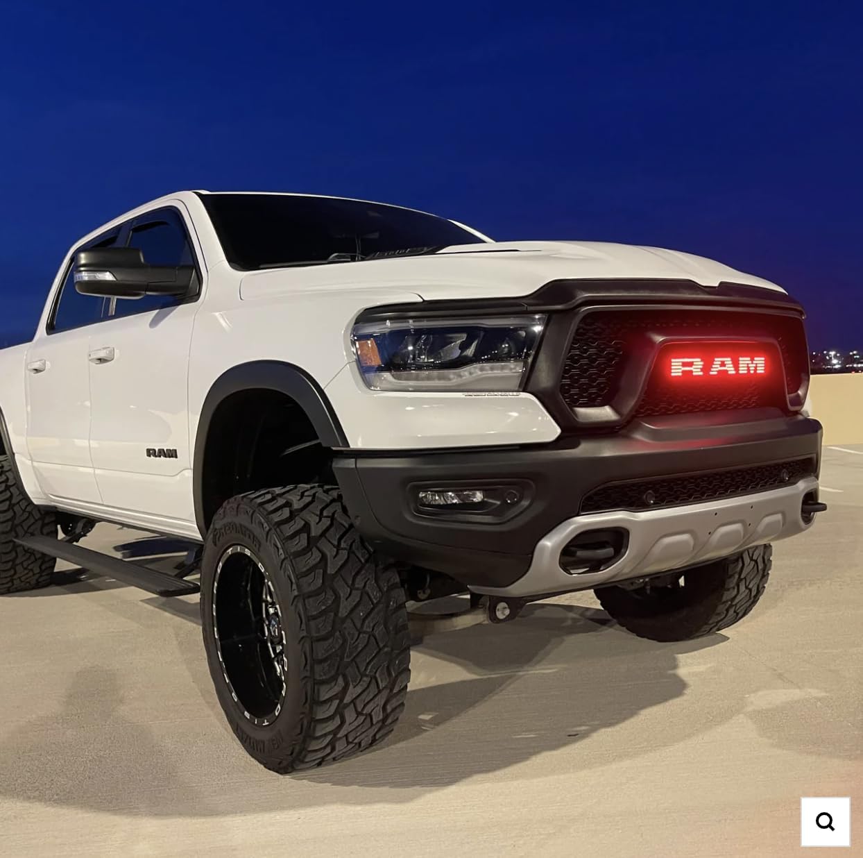 AUTOGEM 2019-2023 RAM 1500 RGB LED Lighted Grille Emblem - Black Finish