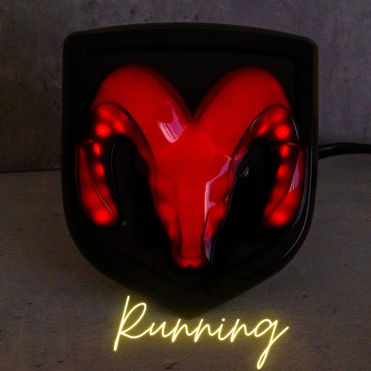 AUTOGEM RAM Lighted Hitch Cover – Officially Licensed Black LED Logo, Fits 1-1/4” & 2” Receivers