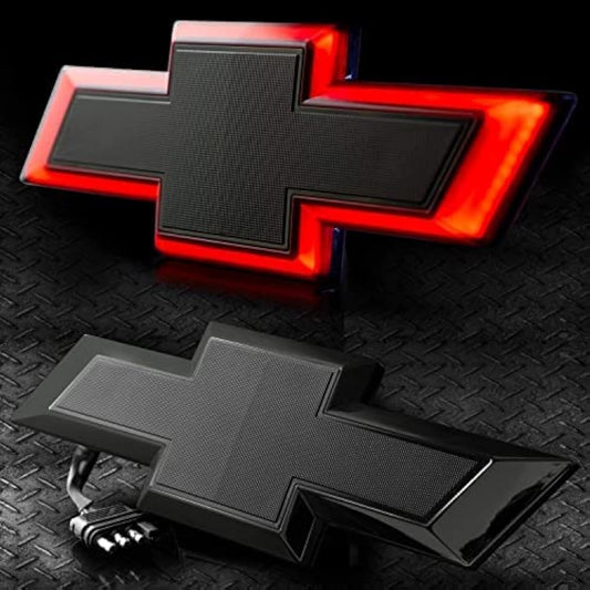 AUTOGEM 2014-2026 Chevy Silverado LED Tailgate Emblem - Black Lighted Rear Badge