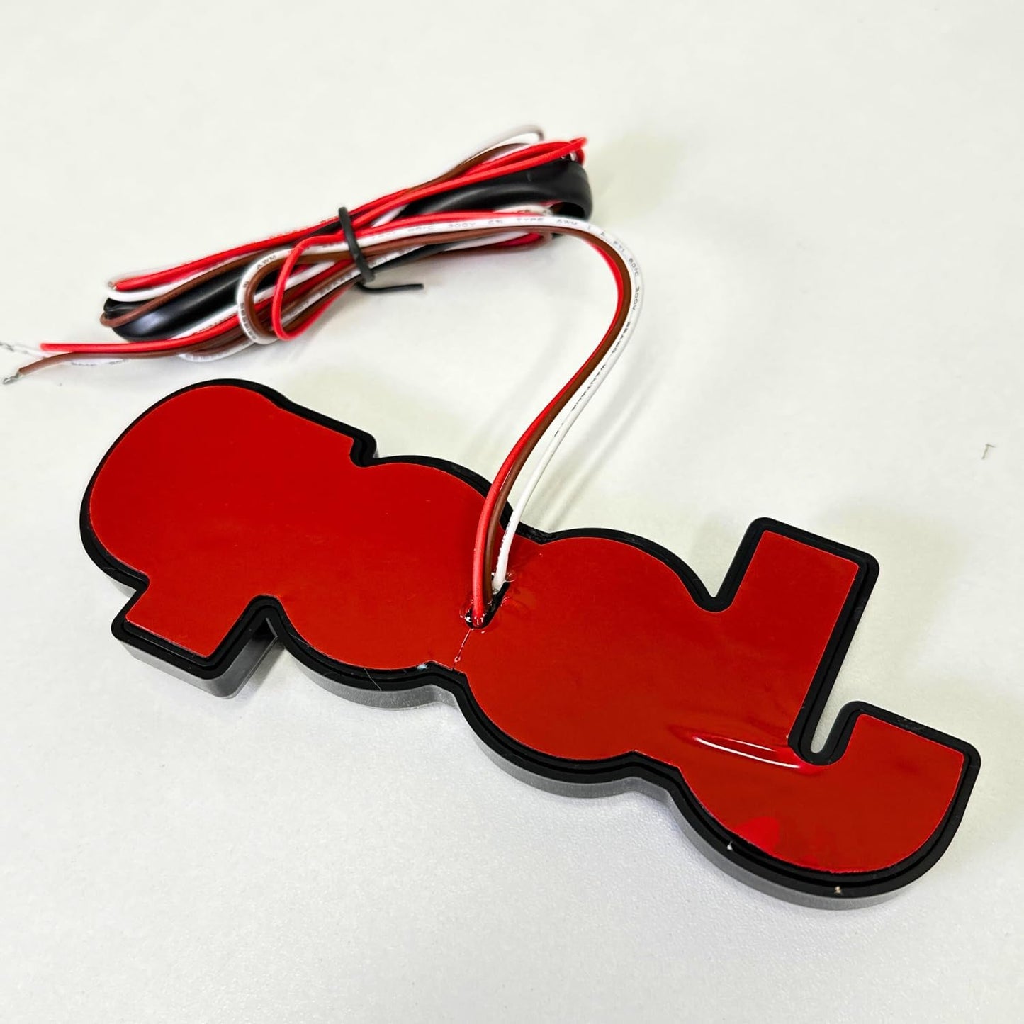AUTOGEM 2014-2018 Jeep Tailgate LED Letter Emblem Black Finish Red LED