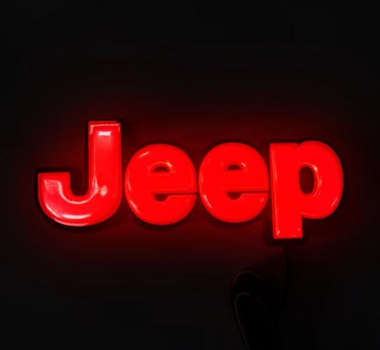 AUTOGEM 2014-2018 Jeep Cherokee Lighted Tailgate Emblem Black Chrome LED Rear Badge