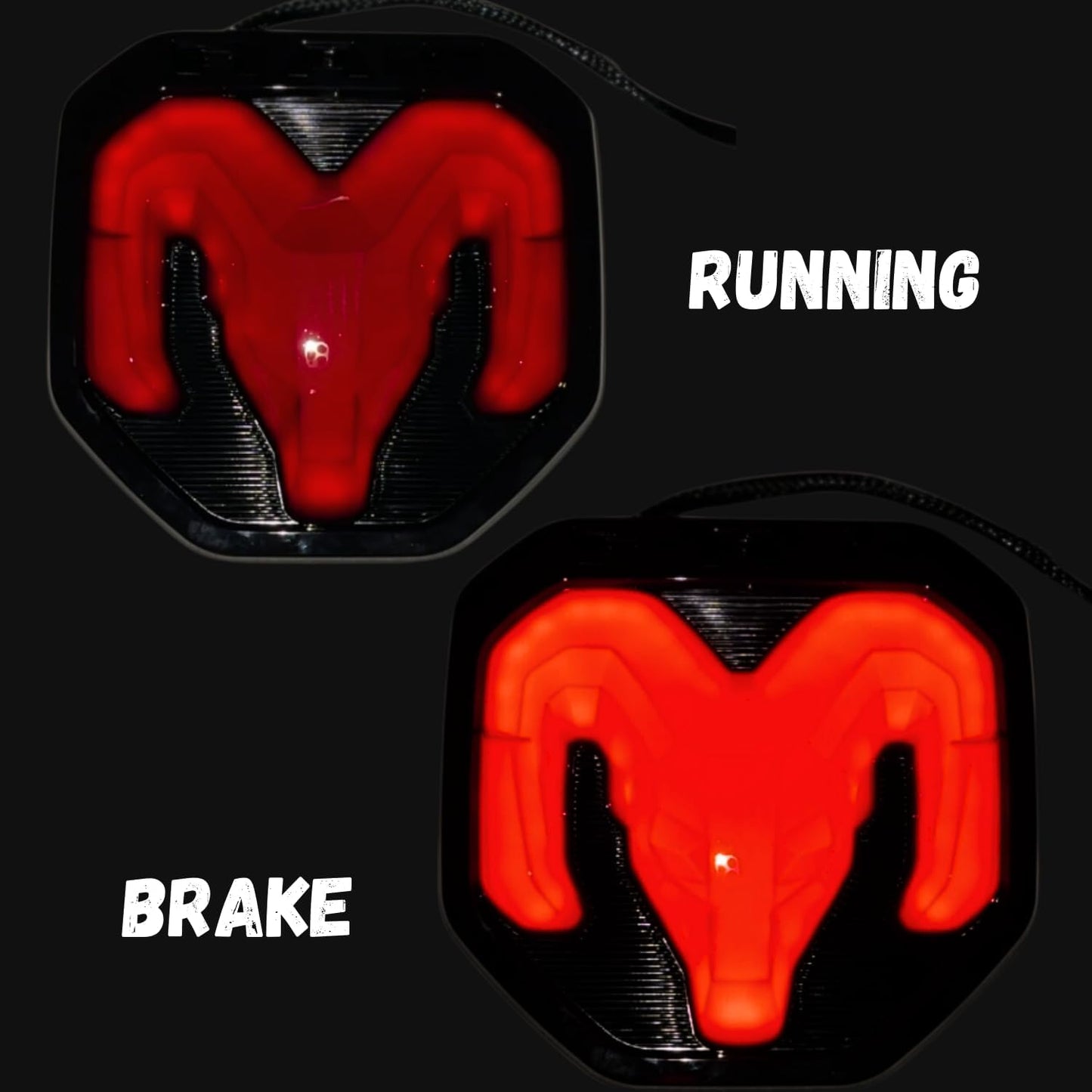 AUTOGEM 2019-2023 RAM Lighted Tailgate Emblem - Chrome LED Rear Badge