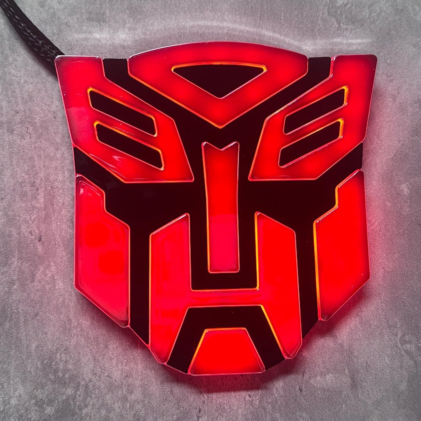 AUTOGEM Auto Robot Lighted Tailgate Emblem 5 Inch Chrome Red LED Rear Badge
