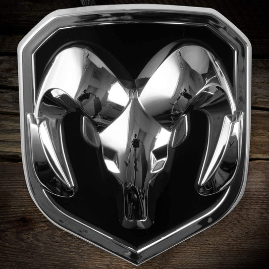 AUTOGEM 2009-2018 RAM Lighted Grille Emblem - Chrome/Black LED