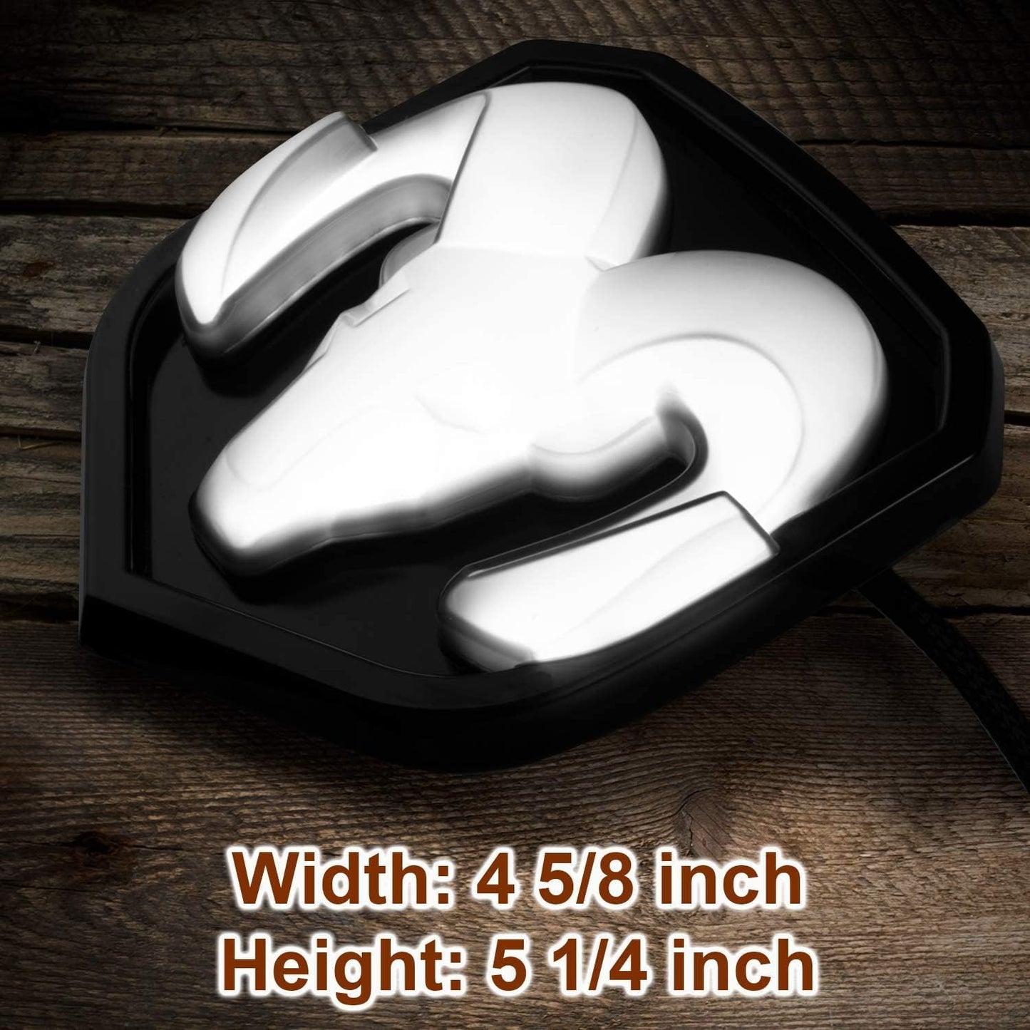 AUTOGEM 2009–2018 RAM 1500 LED Lighted Front Grille Emblem – Black Finish White LED Badge