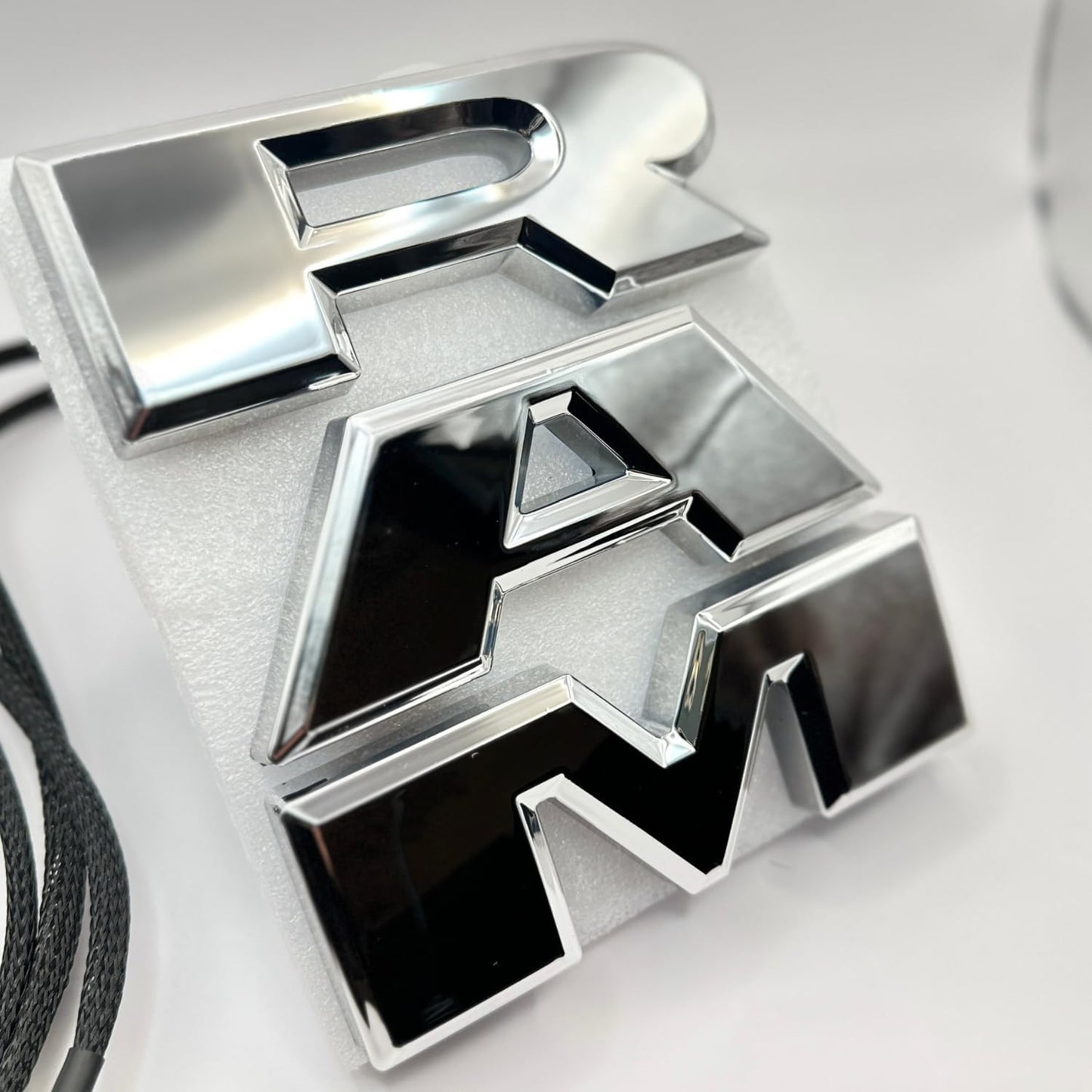 AUTOGEM 2019-2023 RAM 1500 Chrome Front LED Grille Emblem - White COB Light