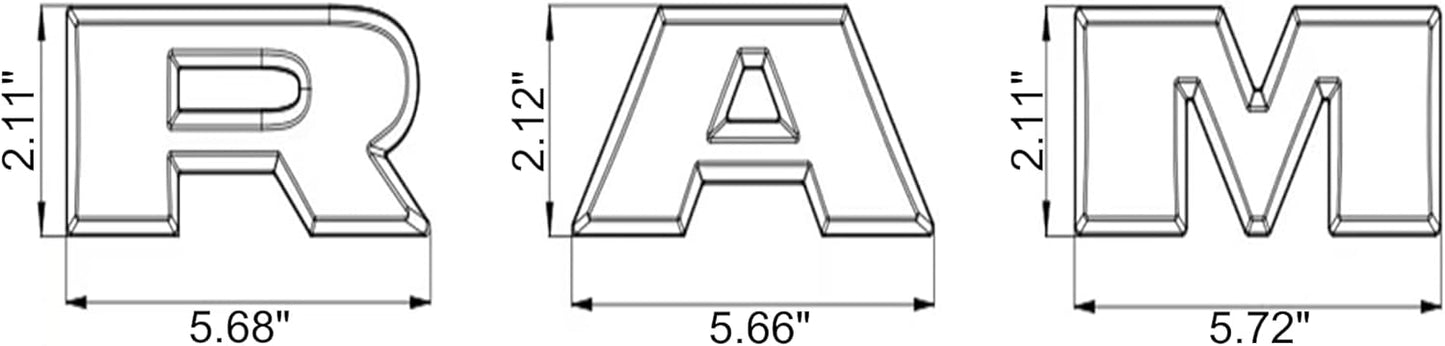 AUTOGEM 2019–2025 RAM 2500 3500 4500 Lighted Grille Emblem – Black LED Front Badge
