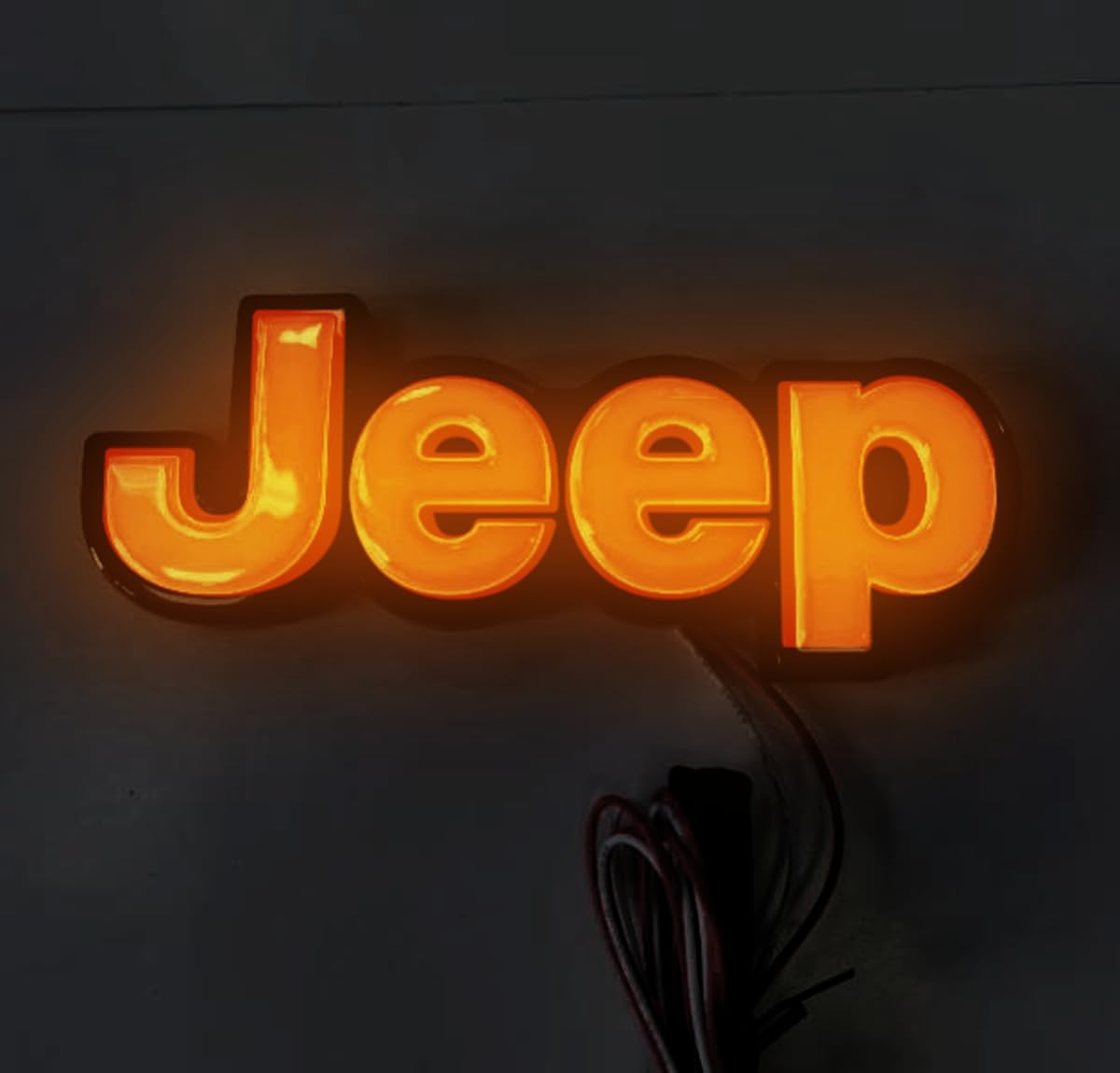 AUTOGEM Jeep Lighted Fender Emblem LED Side Badge –Dark Silver Face Black Housing – 2PCS Set