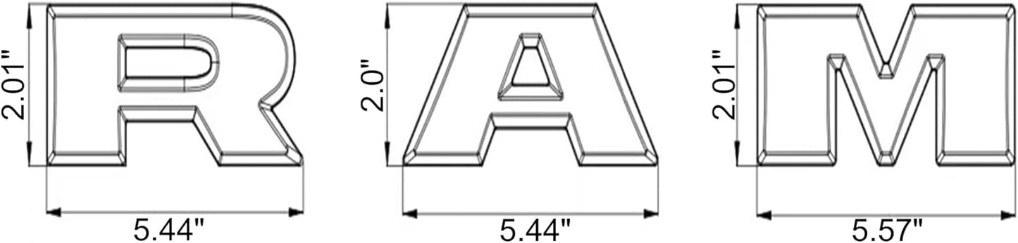 AUTOGEM 2019-2023 RAM 1500 Front Grille Emblem - Chrome Finish Badge