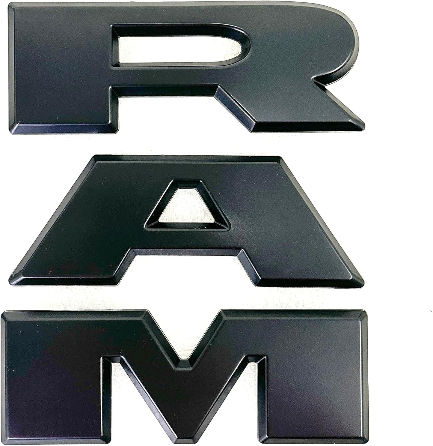 AUTOGEM 2019–2023 RAM 1500 Grille Emblem – Matte Black Front Badge Replacement