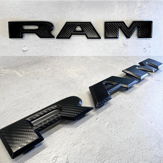 AUTOGEM 2019-2025 RAM 1500 Grille Emblem - Carbon Decal Black