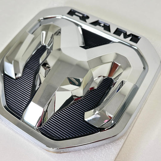 AUTOGEM 2019-2023 RAM Tailgate Emblem Chrome - Rear Badge Replacement OEM Style