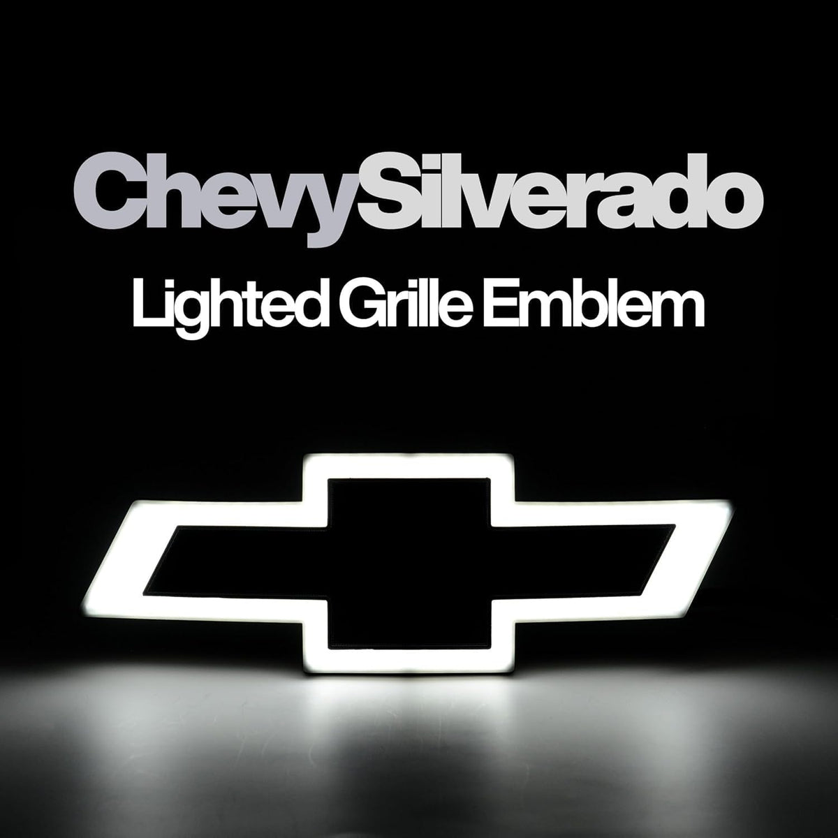 2022-2026 Chevy Silverado RGB LED Lighted Front Grille Emblem Black Bowtie Badge