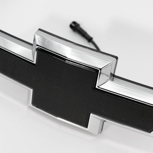 2022-2026 Chevy Silverado LED Lighted Grille Emblem Chrome Black Bowtie Badge