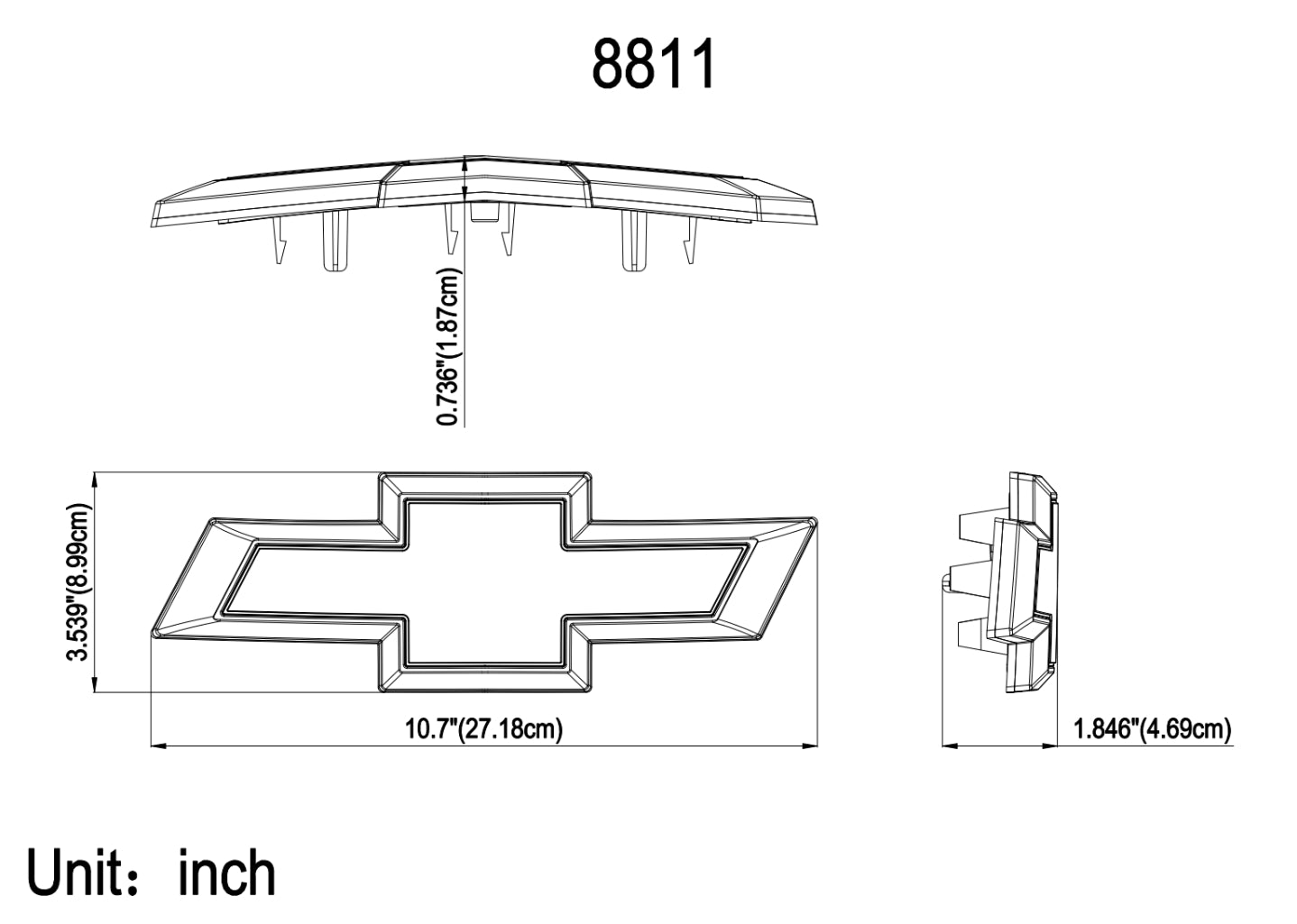 2022-2026 Chevy Silverado LED Lighted Grille Emblem Chrome Black Bowtie Badge