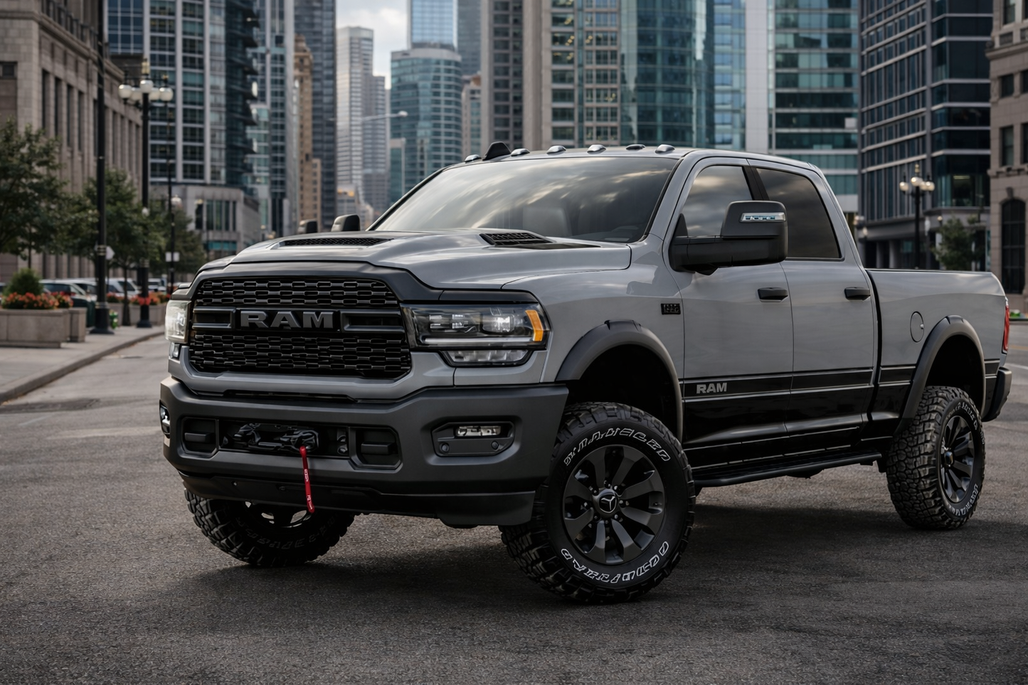 AUTOGEM 2019–2025 RAM 2500 3500 4500 Front Grille Emblem – Black Finish Replacement Badge